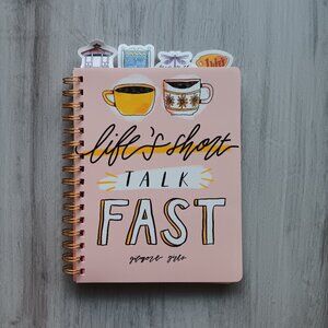 New Gilmore Girls 25th Anniversary Spiral Notebook Life's Short Talk Fast Pink